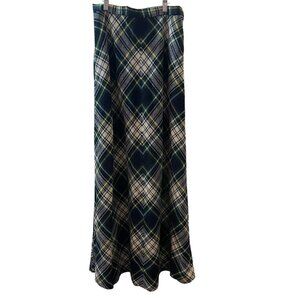 Vtg Prestige Of Boston Womens Maxi Skirt Size 12 Tartan Plaid 70s Dark Academia